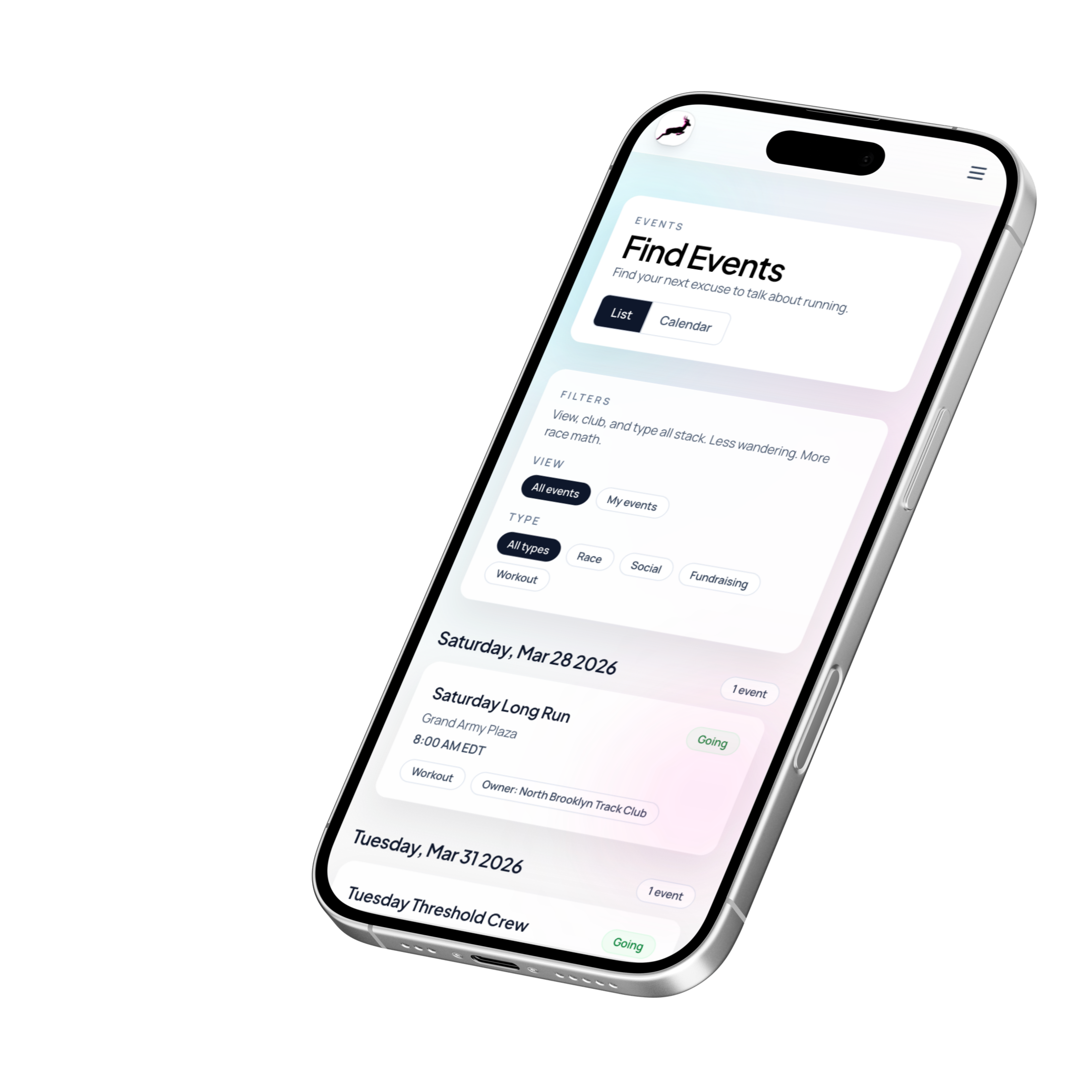 Pacely event check-in on mobile